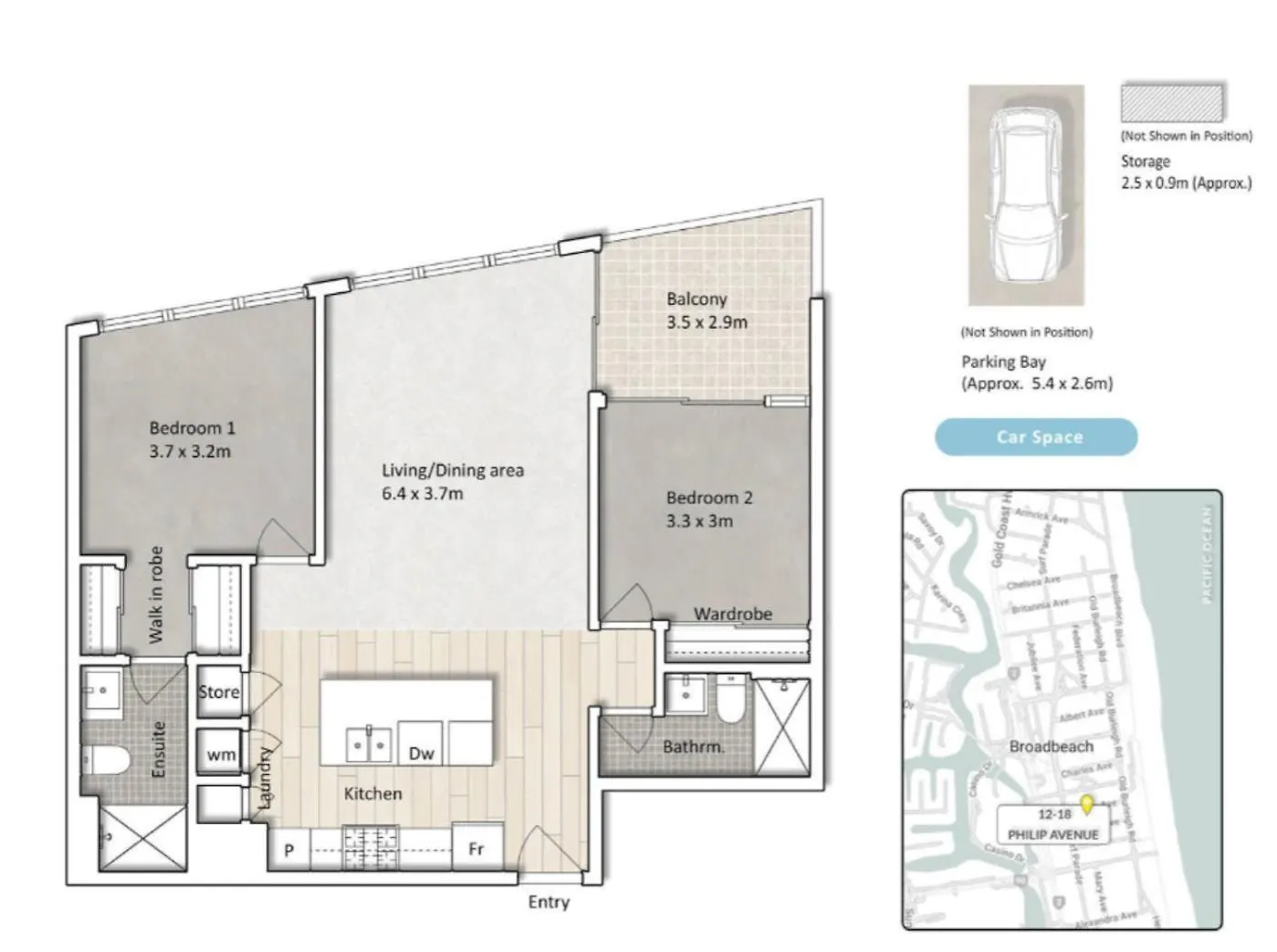Signature Luxury 12 Floor 2Br Parking Ocean Views Gold Coast Apartment